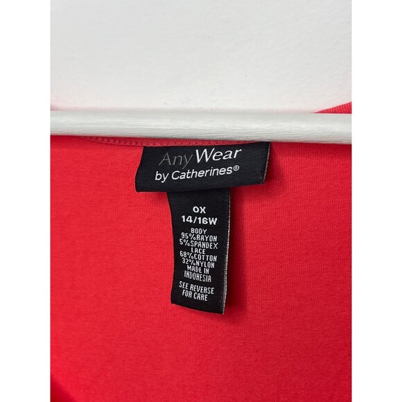 AnyWear by Catherines Coral Sleeveless Maxi Dress 0X Crochet Hem - Picture 3 of 7